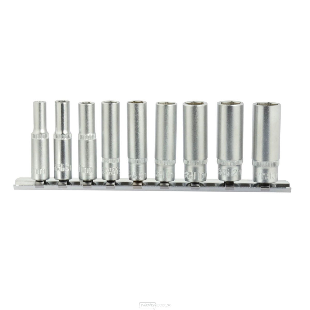 Hlavica nástrčné predĺžené, sada 9ks, 5-13mm GEKO