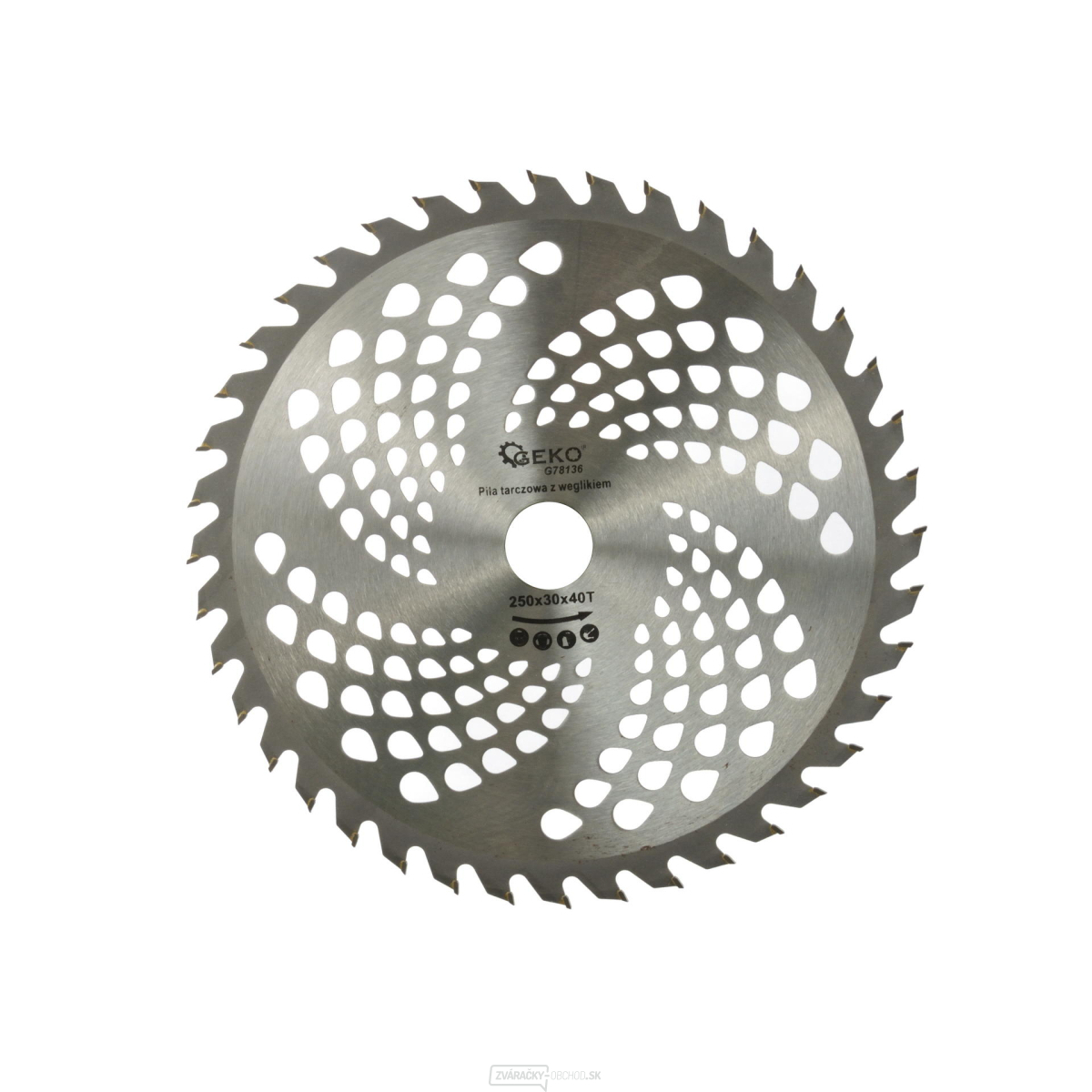Kotúč pílový do dreva GEKO, 250x30 mm, 40T 