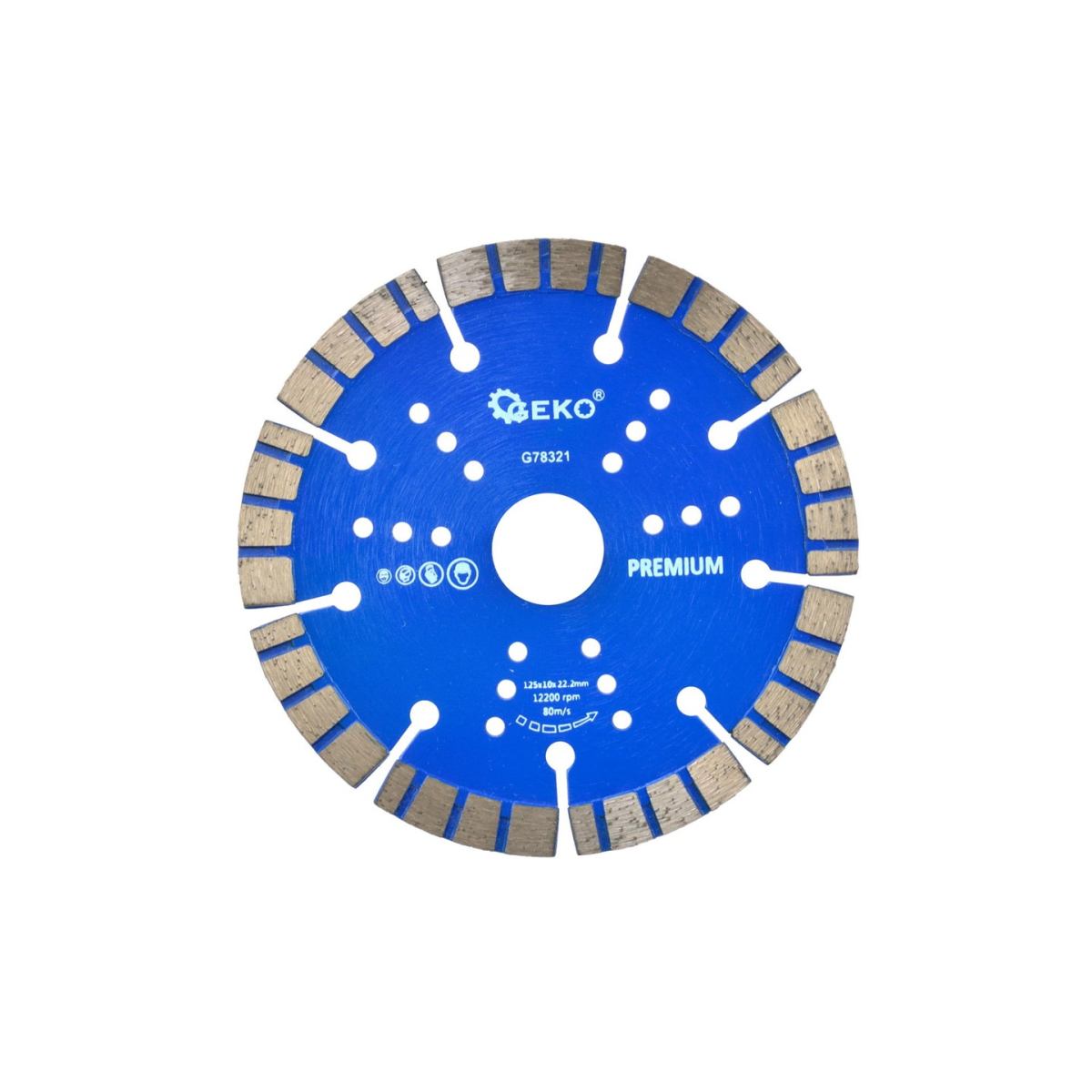 Diamantový rezný kotúč turbo-segment, 125x10x22mm GEKO