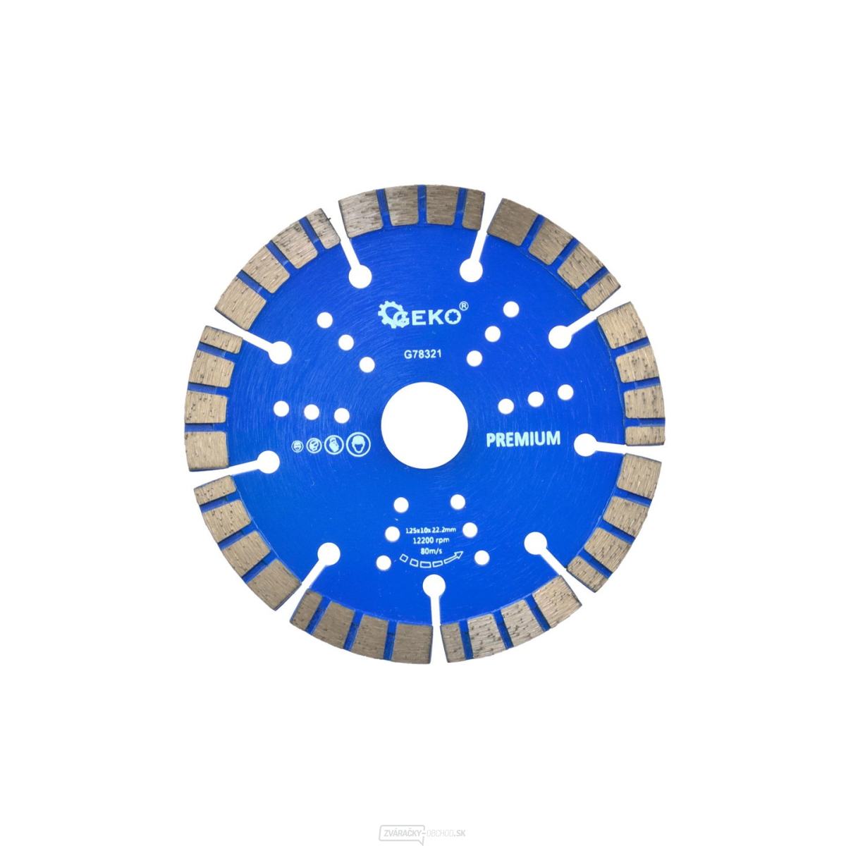 Diamantový rezný kotúč turbo-segment, 125x10x22mm GEKO