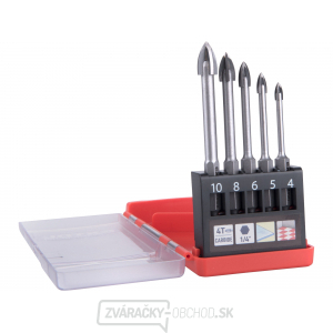 Vrtáky na sklo a keramiku karbidové EXTOL PREMIUM, sada 5ks, O 4-5-6-8-10mm Vrtáky na sklo a keramiku karbidové EXTOL PREMIUM, sada 5ks, O 4-5-6-8-10mm gallery main image