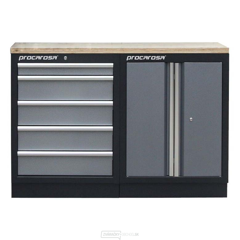 Zostava dielenských skriniek Procarosa PROFI TGC-130500 Pracovná doska: drevená