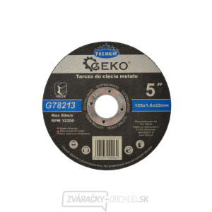 Kotúč rezný na kov GEKO, 125x1, 6mm  Kotúč rezný na kov GEKO, 125x1, 6mm  gallery main image