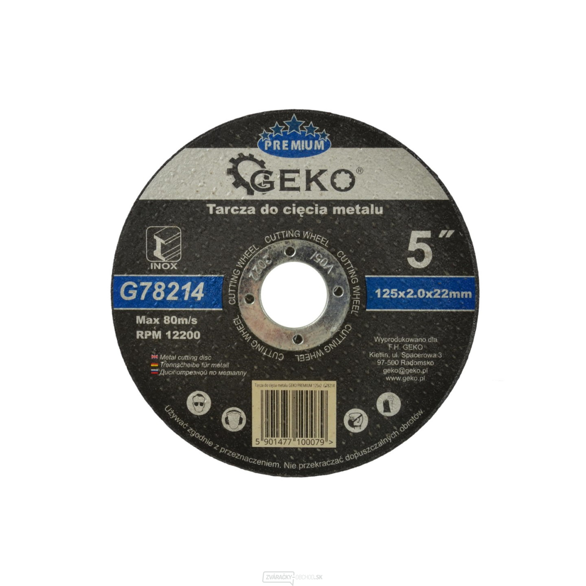 Kotúč rezný na kov GEKO, 125x2mm 