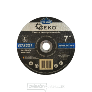 Kotúč rezný na kov GEKO, 180x1, 6mm  Kotúč rezný na kov GEKO, 180x1, 6mm  gallery main image