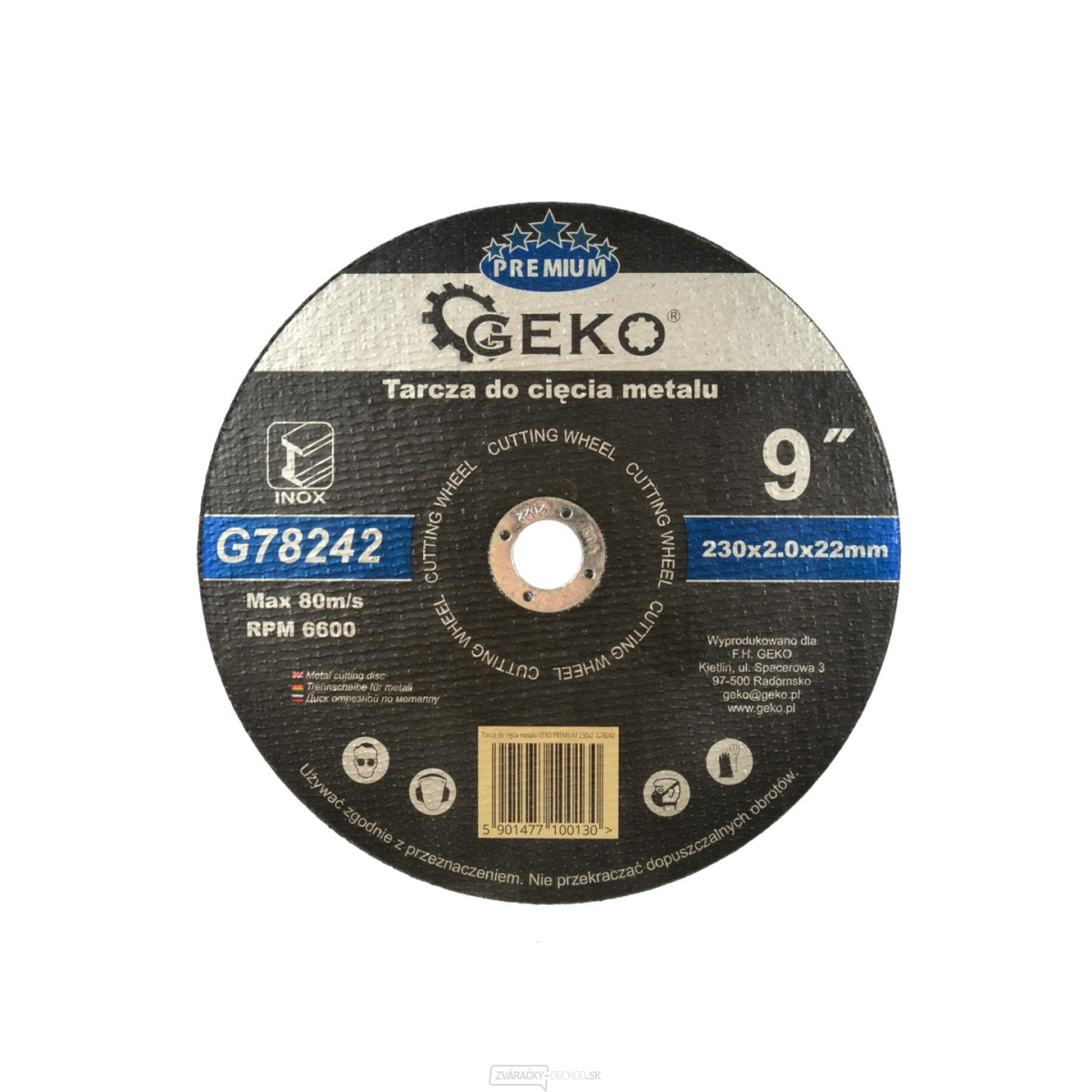 Kotúč rezný na kov/oceľ INOX GEKO, 230x2mm 