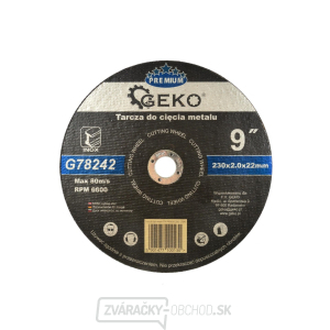 Kotúč rezný na kov/oceľ INOX GEKO, 230x2mm  Kotúč rezný na kov/oceľ INOX GEKO, 230x2mm  gallery main image