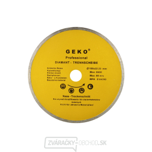 Kotúč diamantový rezný celoobvodový GEKO, 180x8x22mm  Kotúč diamantový rezný celoobvodový GEKO, 180x8x22mm  gallery main image