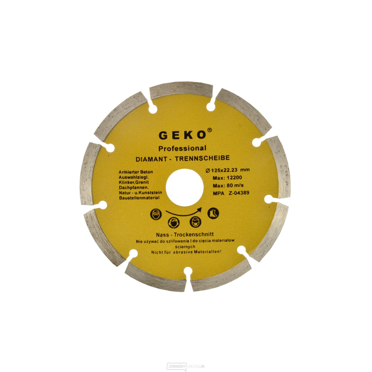 Kotúč diamantový rezný segmentový GEKO, 125x8x22, 2mm 