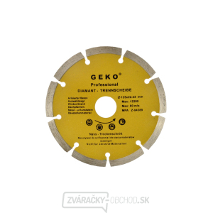 Kotúč diamantový rezný segmentový GEKO, 125x8x22, 2mm  Kotúč diamantový rezný segmentový GEKO, 125x8x22, 2mm  gallery main image
