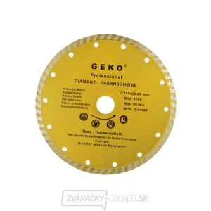 Kotúč diamantový rezný GEKO, TURBO, 180x8x22mm  Kotúč diamantový rezný GEKO, TURBO, 180x8x22mm  gallery main image