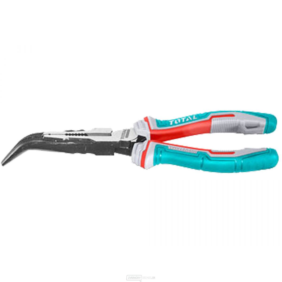 Kliešte polguľaté zahnuté TOTAL, 200mm, industrial