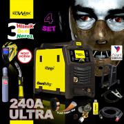KOWAX GeniMig®240DP LCD + Horák + Kukla + Ventil + Podvozok + Plná Co2 Fľaša + Sprej + 5kg drôt + Káble Náhľad