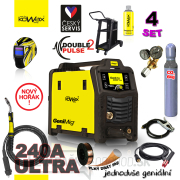 KOWAX GeniMig®240DP LCD + Horák + Kukla + Ventil + Podvozok + Plná Co2 Fľaša + Sprej + 5kg drôt + Káble Náhľad