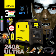 KOWAX GeniMig®240DP LCD + Horák + Kukla + Ventil + Podvozok + plná Argon Fľaša + Sprej + 5kg drôt + Káble Náhľad