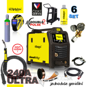 KOWAX GeniMig®240DP LCD + Horák + Kukla + Ventil + Podvozok + plná Argon Fľaša + Sprej + 5kg drôt + Káble Náhľad