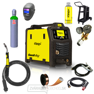 KOWAX GeniMig®240DP LCD + Horák + Kukla + Ventil + Podvozok + Argón Fľaša + Sprej + 5kg drôt + Káble gallery main image