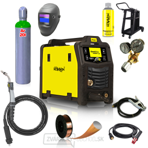 KOWAX GeniMig®240DP LCD SET + Horák + Kukla + Ventil + Podvozok + Argón Fľaša + Sprej + 5kg Drôt + Káble gallery main image