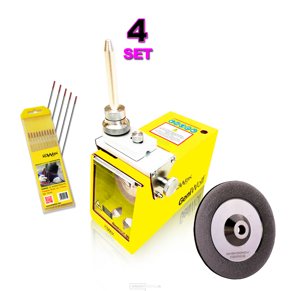 KOWAX GeniWolf®90 Brúska volfrámových elektród SET 4