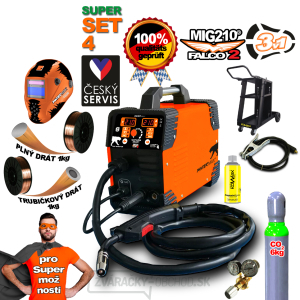 PANTERMAX MIG210FALCO 2 invertorová zváračka MIG/MMA + Kukla + Káble 2m + Horák + Podvozok + Red. Ventil + Co2 fľaša gallery main image