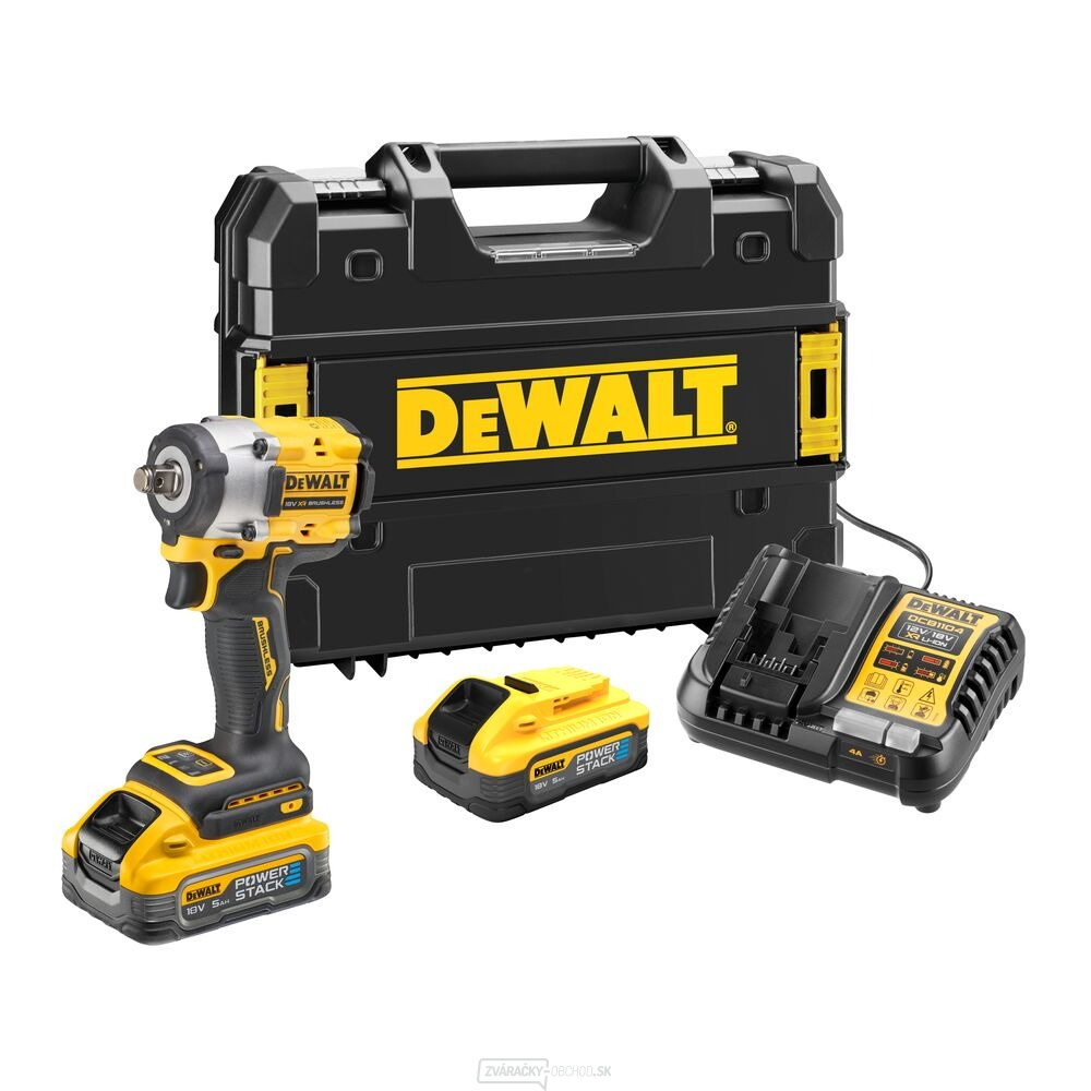 Aku bezuhlíkový rázový uťahovač DeWALT DCF921H2T POWERSTACK 18V 1/2"