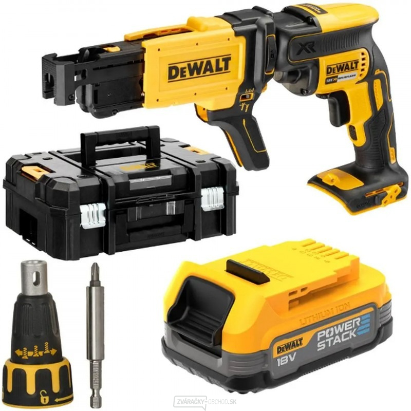 Aku skrutkovač na sadrokartón DeWALT DCF620E1K POWERSTACK 18 V Li-Ion 1x1,7 Ah