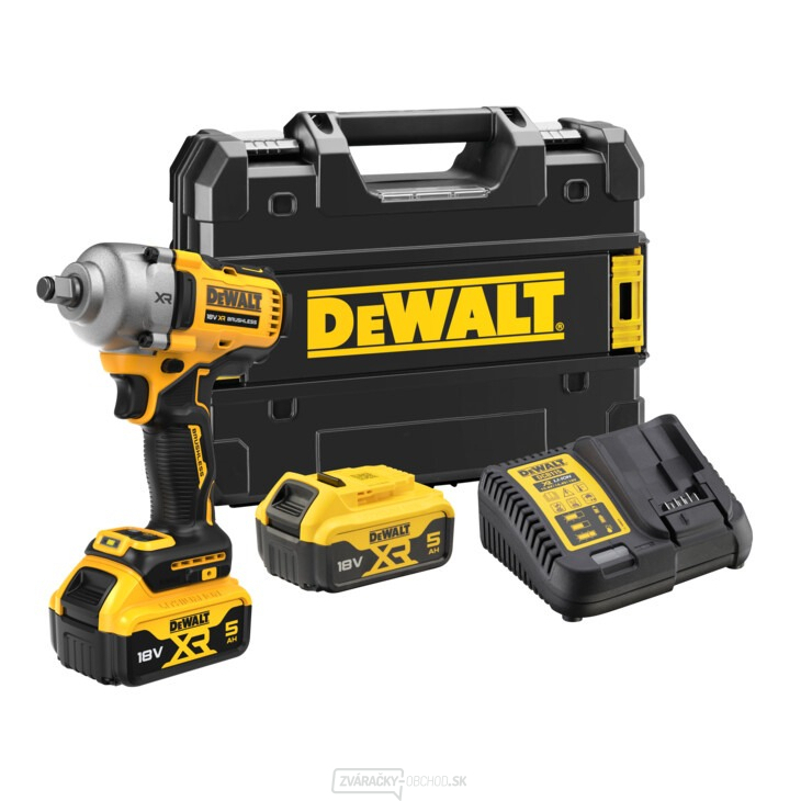 Aku bezuhlíkový rázový uťahovač DeWALT DCF891P2T 18V 2x 5Ah 