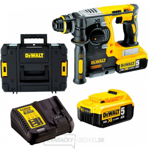 Aku bezuhlíkové kombi kladivo DeWalt DCH274P2 SDS-Plus 18V, 2x 5,0 Ah XR Li-Ion + rýchloupínacie skľučovadlo + kufor Aku bezuhlíkové kombi kladivo DeWalt DCH274P2 SDS-Plus 18V, 2x 5,0 Ah XR Li-Ion + rýchloupínacie skľučovadlo + kufor gallery main image