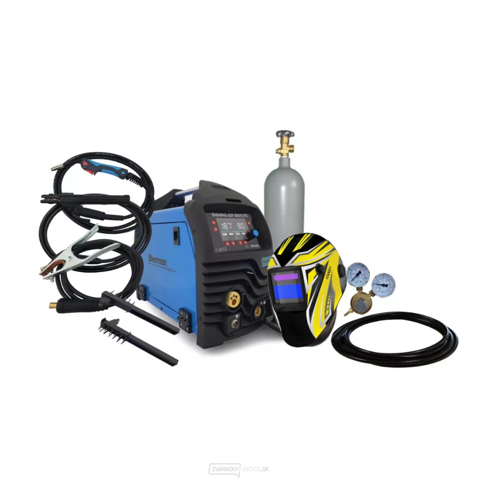 Sherman DIGIMIG 207 EASYLITE + Horák 3m+ Káble 2m + Kukla + Ventil + Hadica + plná Fľaša CO2