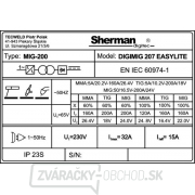 Sherman DIGIMIG 207 EASYLITE + Horák 3m+ Káble 2m + Drôt + Sprej + Kukla + Vozík + Ventil + Fľaša CO2 PLNÁ Náhľad