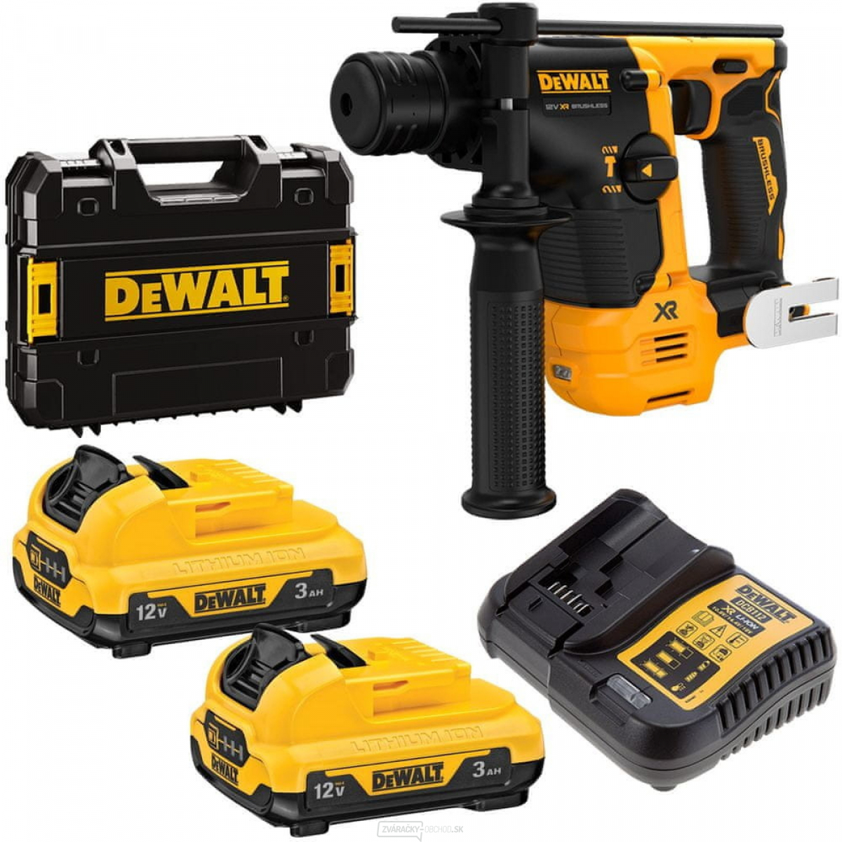 Aku bezuhlíkové vŕtacie kladivo DeWALT DCH072L2 12 V 2 x XR 3,0 Ah