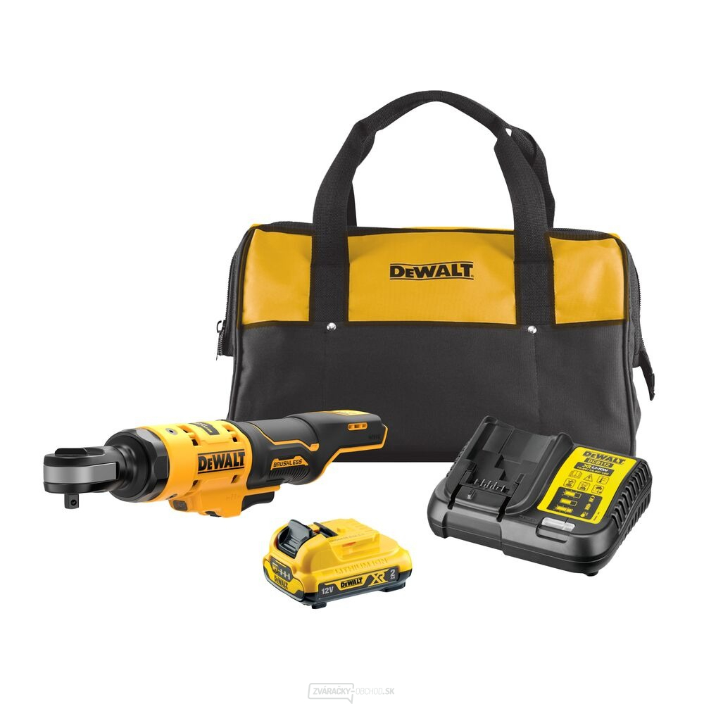 Aku bezuhlíková račňa s otvorenou hlavou DeWALT DCF503D1 12 V 3/8"