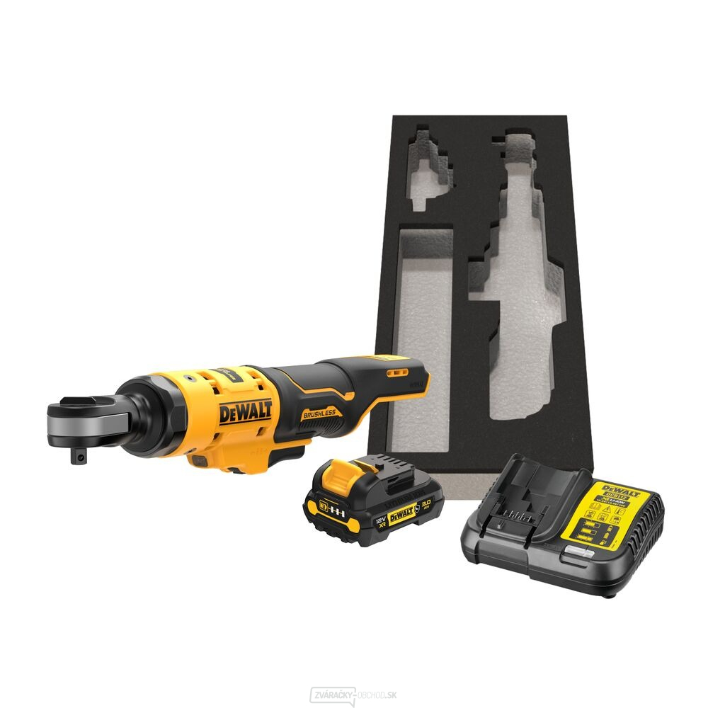 Aku bezuhlíková račňa s otvorenou hlavou DeWALT DCF503L1G 18V 3/8" a GFN krytom