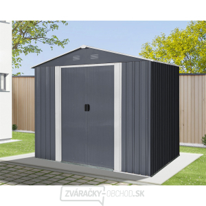 Riwall PRO RMSA 6x8 Anthracite záhradný domček kovový 2,4 x 1,7 m so sedlovou strechou Antracit gallery main image