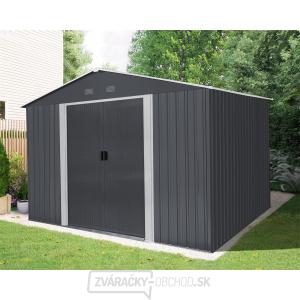 Riwall PRO RMSA 8x10 Anthracite záhradný domček kovový 3 x 2,4 m so sedlovou strechou antracit