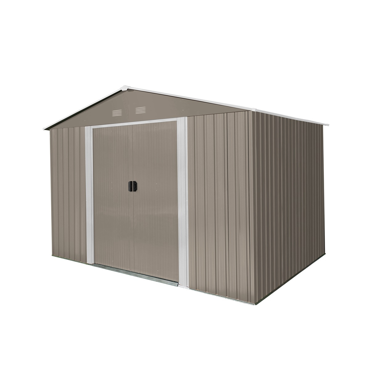 Riwall PRO RMSA 8x10 Brown záhradný domček kovový 3 x 2,4 m so sedlovou strechou hnedý Náhľad