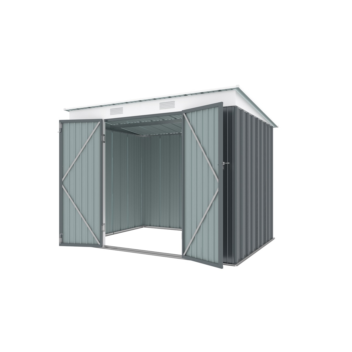 Riwall PRO RMSP 6x8 Anthracite záhradný domček kovový 2,4 x 1,8 ms pultovou strechou antracit Náhľad