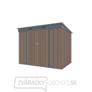 Riwall PRO RMSP 6x8 Brown záhradný domček kovový 2,4 x 1,8 ms pultovou strechou hnedý Náhľad