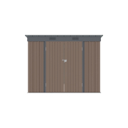 Riwall PRO RMSP 6x8 Brown záhradný domček kovový 2,4 x 1,8 ms pultovou strechou hnedý Náhľad