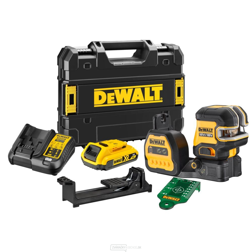 Aku zelený krížový laser s 5 bodmi 12/18 V (bez aku a nabíjačky) DeWALT DCE825D1G18