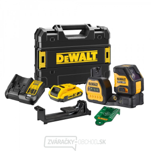 Aku zelený krížový laser s olovnicou 12/18 V DeWALT DCE088D1G18