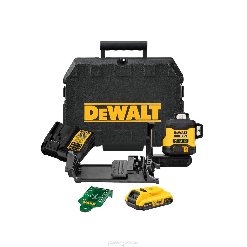 Aku zelený krížový laser 3x 360 ° 18 V DeWALT DCLE34031D1