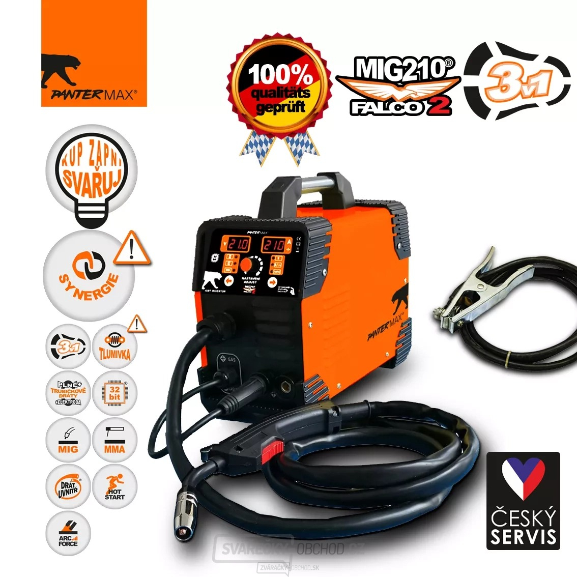 Invertorová zváračka MIG/MMA SET 4 PANTERMAX MIG210FALCO 2!