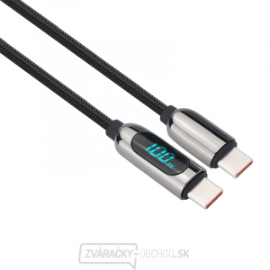 Solight USB-C kábel s displejom, USB-C konektor - USB-C konektor, 100W, 1m
