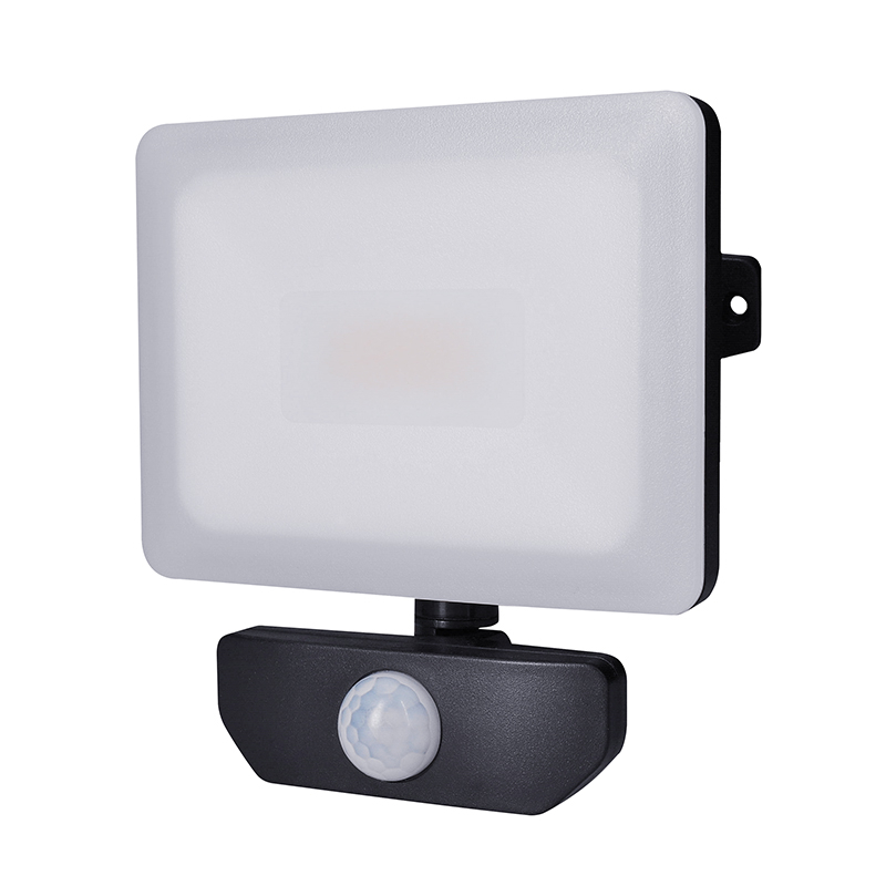Solight LED reflektor Quick so sensorom, 20W, 1700lm, 4000K, IP44, čierny