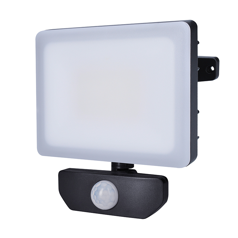 Solight LED reflektor Quick so sensorom, 30W, 2550lm, 4000K, IP44, čierny