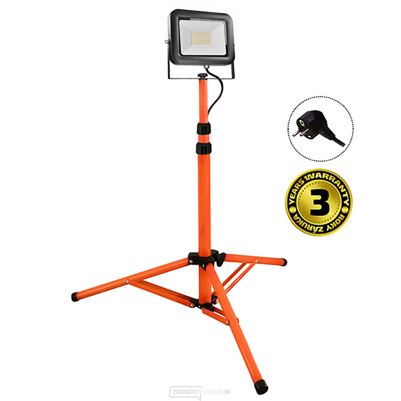 Solight LED vonkajší reflektor PRO s vysokým stojanom, 50W, 4600lm, kábel so zástrčkou, AC 230V