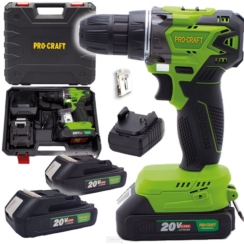 Aku vŕtací skrutkovač Procraft PA20BL | PA20BL