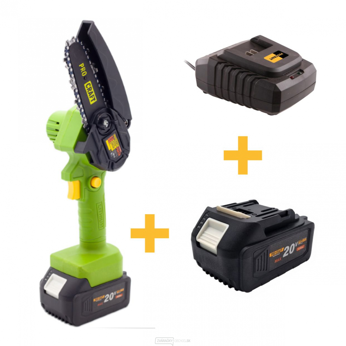 Akčná sada Aku ručná pílka Procraft PKA18 s 4A batériou a nabíjačkou. | SET12
