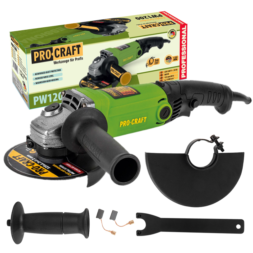 Uhlová brúska Procraft PW1200 (PW860), 125mm
